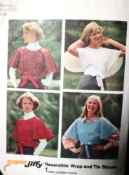 5397  SUPER JIFFY 1 PC WRAP TIE REVERSIBLE BLOUSE PATTERN 12-14